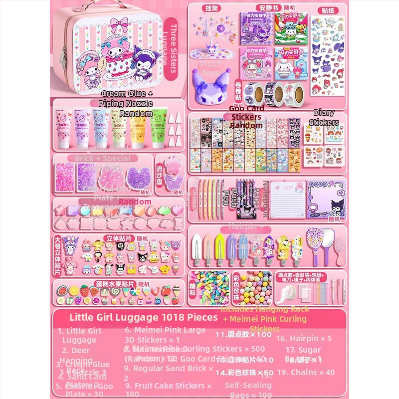 Set Cream Gel Goo Card pentru fete — jucărie cu autocolante DIY, carduri cu nisip curgător, ediție Deluxe, rechizite pentru planner