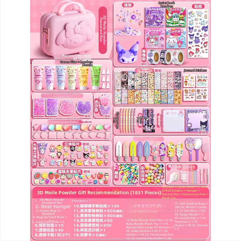 Set Cream Gel Goo Card pentru fete — jucărie cu autocolante DIY, carduri cu nisip curgător, ediție Deluxe, rechizite pentru planner