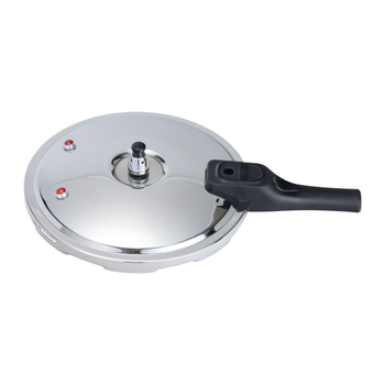 Oală sub presiune din oțel inoxidabil, capac negru cu supapă de limitare a presiunii, sigură, compatibilă cu gaz și inducție, diametrul 18–32 cm