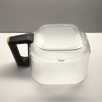 Inserție din sticlă borosilicată pentru friteuză cu aer, 4,5 L, coș pătrat de prăjit din sticlă, dimensiuni 22×22×13 cm