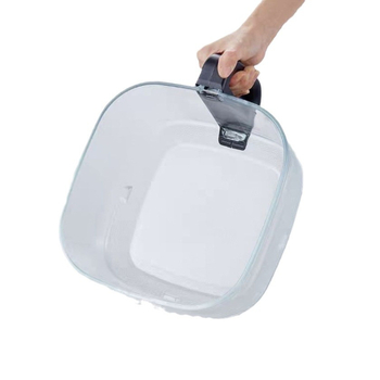 Inserție din sticlă borosilicată pentru friteuză cu aer, 4,5 L, coș pătrat de prăjit din sticlă, dimensiuni 22×22×13 cm