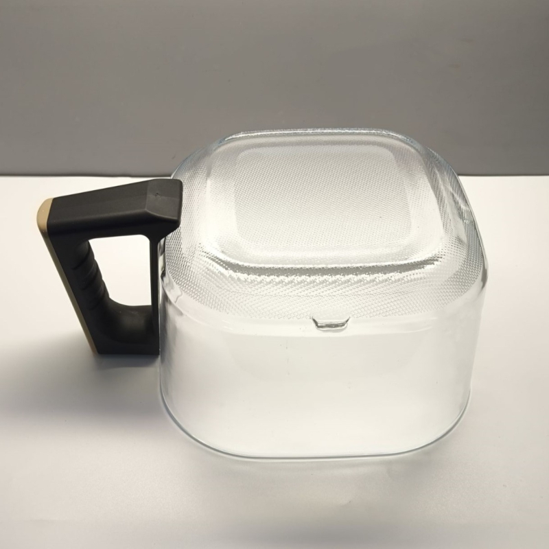 Inserție din sticlă borosilicată pentru friteuză cu aer, 4,5 L, coș pătrat de prăjit din sticlă, dimensiuni 22×22×13 cm