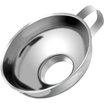 Pâlnie din oțel inoxidabil alimentar, mare, gură largă, pentru ulei, sosuri, piure și umplere salate