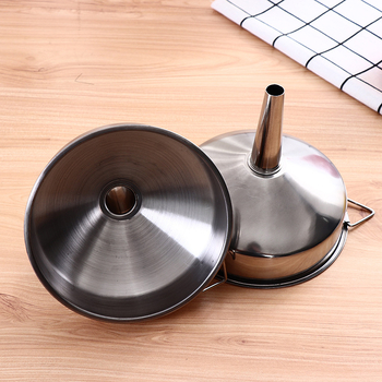 Pâlnie de ulei din oțel inoxidabil, diametru mare 12–14 cm, pentru bucătărie, cu agățare