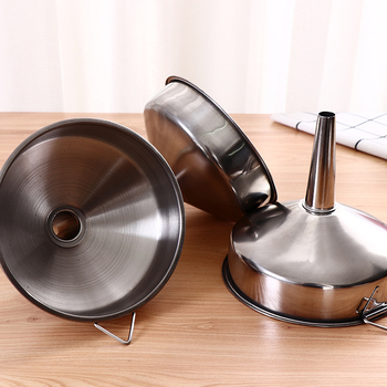 Pâlnie de ulei din oțel inoxidabil, diametru mare 12–14 cm, pentru bucătărie, cu agățare