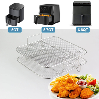 Recipient din silicon pentru Air Fryer 7,5–8 L, cu grilă dublă