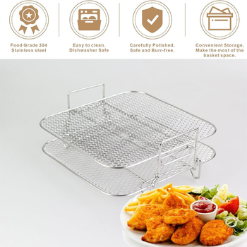 Recipient din silicon pentru Air Fryer 7,5–8 L, cu grilă dublă