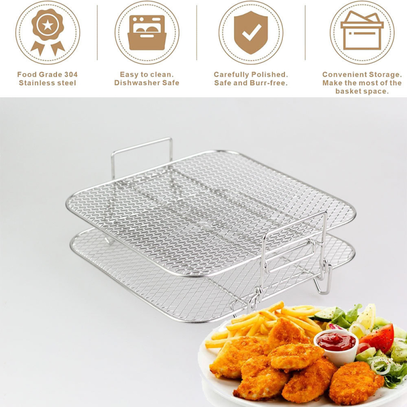 Recipient din silicon pentru Air Fryer 7,5–8 L, cu grilă dublă