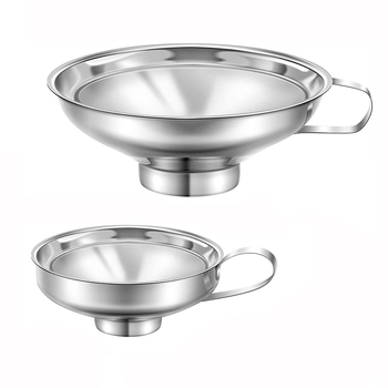 Funnel din oțel inoxidabil, gură lată, diametru mare, design îngroșat, pentru gemuri, sosuri, uleiuri și lichide, ustensilă de bucătărie multifuncțională