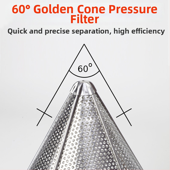Filtru conic din oțel inoxidabil cu plasă, filtru manual pentru reziduurile de ulei, mâner anti alunecare și cârlig