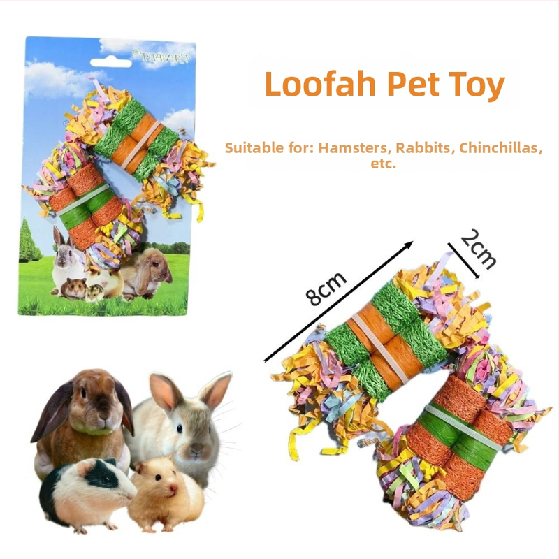 Hračky pre škrečka a papagaja: žuvacie hračky, hniezdo pre malé domáce zvieratá a hračky z luffa