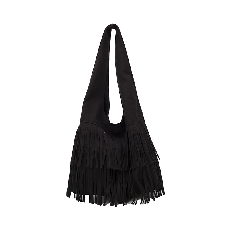 Ženska torba s resicama, Maillard stil, retro tote velike kapacitete