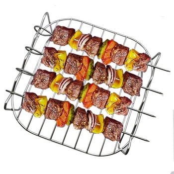 Grătar din oțel inoxidabil pentru friteuză cu aer, cu picioare înalte; grilă pătrată pentru abur și grătar