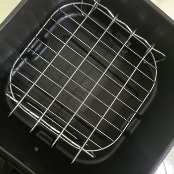 Grătar din oțel inoxidabil pentru friteuză cu aer, cu picioare înalte; grilă pătrată pentru abur și grătar