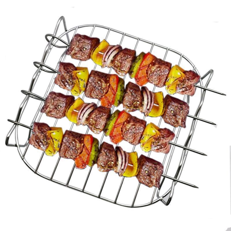 Grătar din oțel inoxidabil pentru friteuză cu aer, cu picioare înalte; grilă pătrată pentru abur și grătar