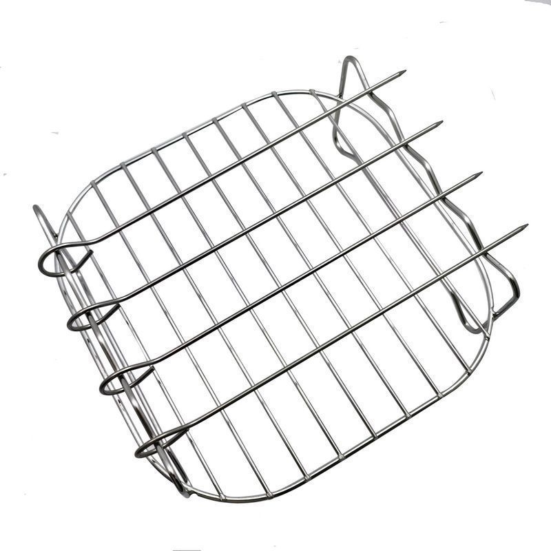 Grătar din oțel inoxidabil pentru friteuză cu aer, cu picioare înalte; grilă pătrată pentru abur și grătar