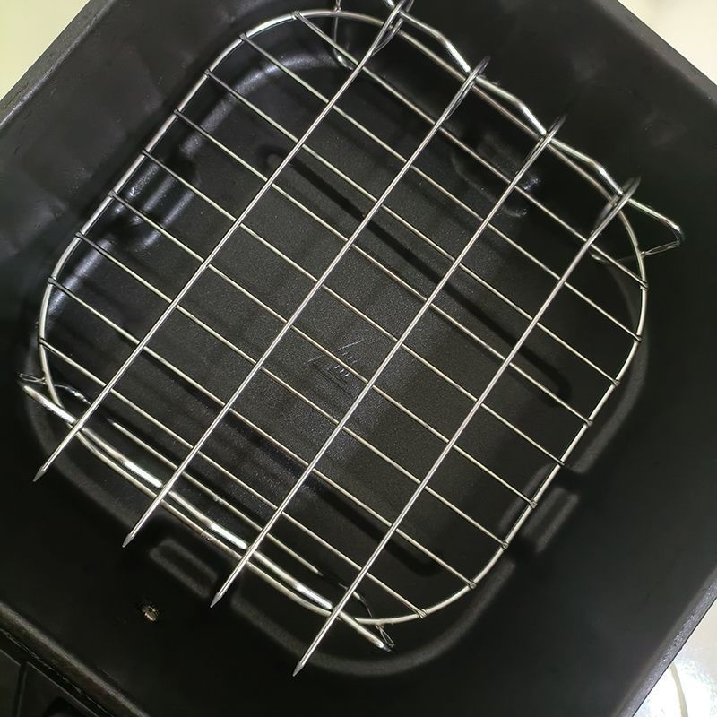 Grătar din oțel inoxidabil pentru friteuză cu aer, cu picioare înalte; grilă pătrată pentru abur și grătar