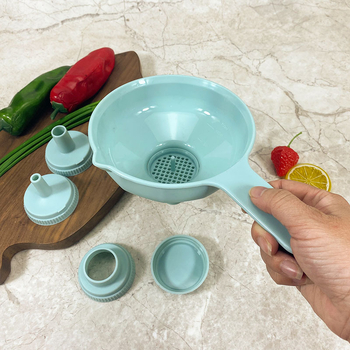 Pâlnie de plastic multifuncțională pentru bucătărie, cu diametru mare, pentru sosuri, gem și dressinguri; pentru turnarea uleiului și a vinului acasă