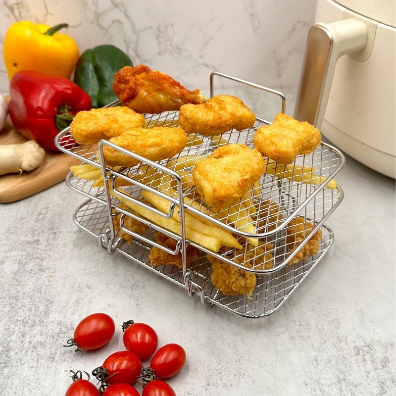 Suport grill detașabil cu trei niveluri pentru friteuza cu aer, raft pentru aburi, oțel inoxidabil 304