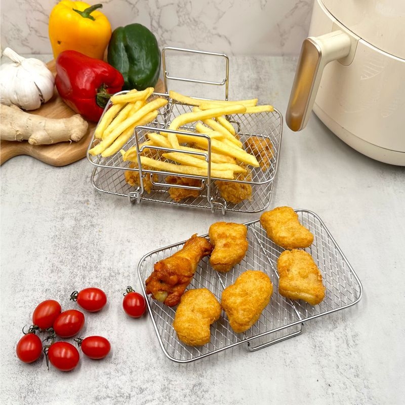 Suport grill detașabil cu trei niveluri pentru friteuza cu aer, raft pentru aburi, oțel inoxidabil 304