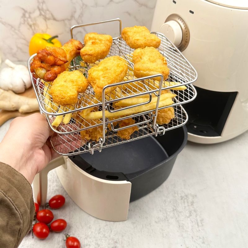 Suport grill detașabil cu trei niveluri pentru friteuza cu aer, raft pentru aburi, oțel inoxidabil 304