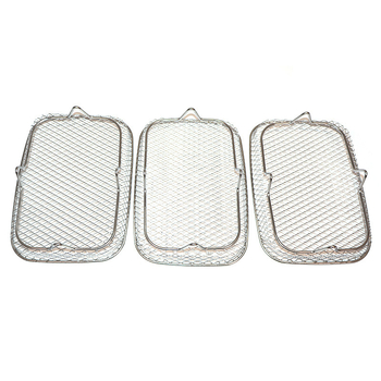 Raft dreptunghiular din oțel inoxidabil, trei niveluri pentru friteuză cu aer – 304, plasă grill, aburire, uscare, stivuire