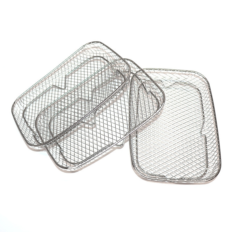 Raft dreptunghiular din oțel inoxidabil, trei niveluri pentru friteuză cu aer – 304, plasă grill, aburire, uscare, stivuire