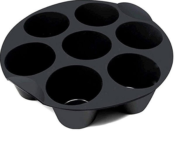 Set cu 7 forme din silicon pentru brioșe, pentru friteuză cu aer, compatibil cu modele de 3,5–5,8 L