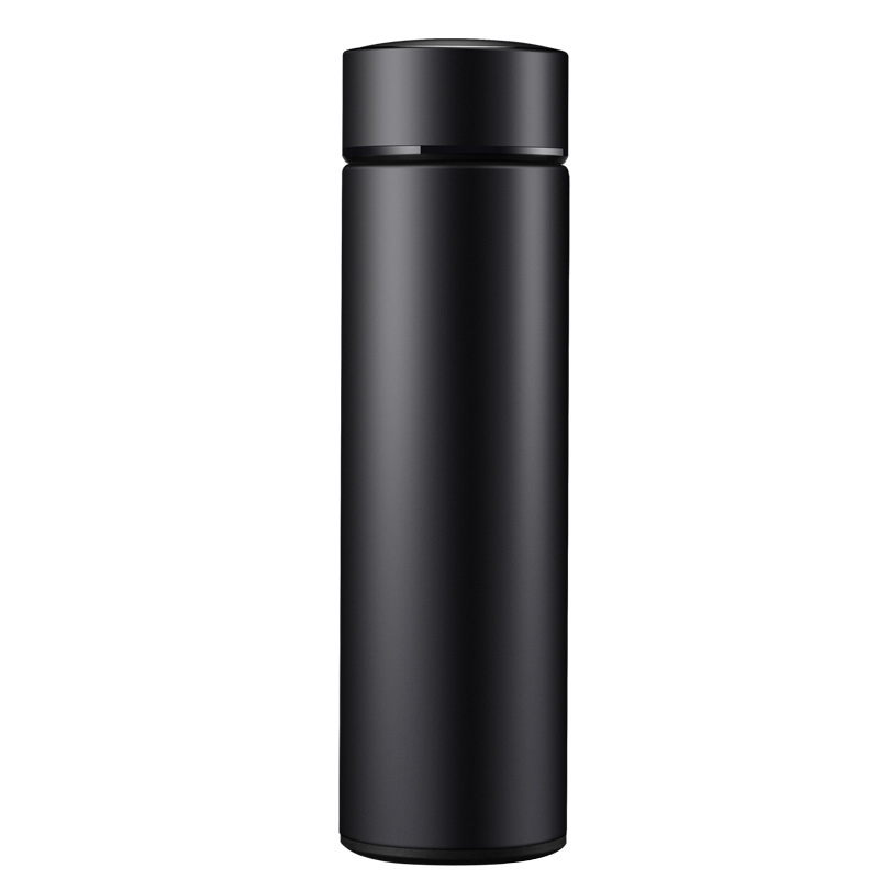 Cană termică din oțel inoxidabil 304 cu infuzor de ceai, capac filet, corp drept, design modern minimalist, imprimare logo disponibil