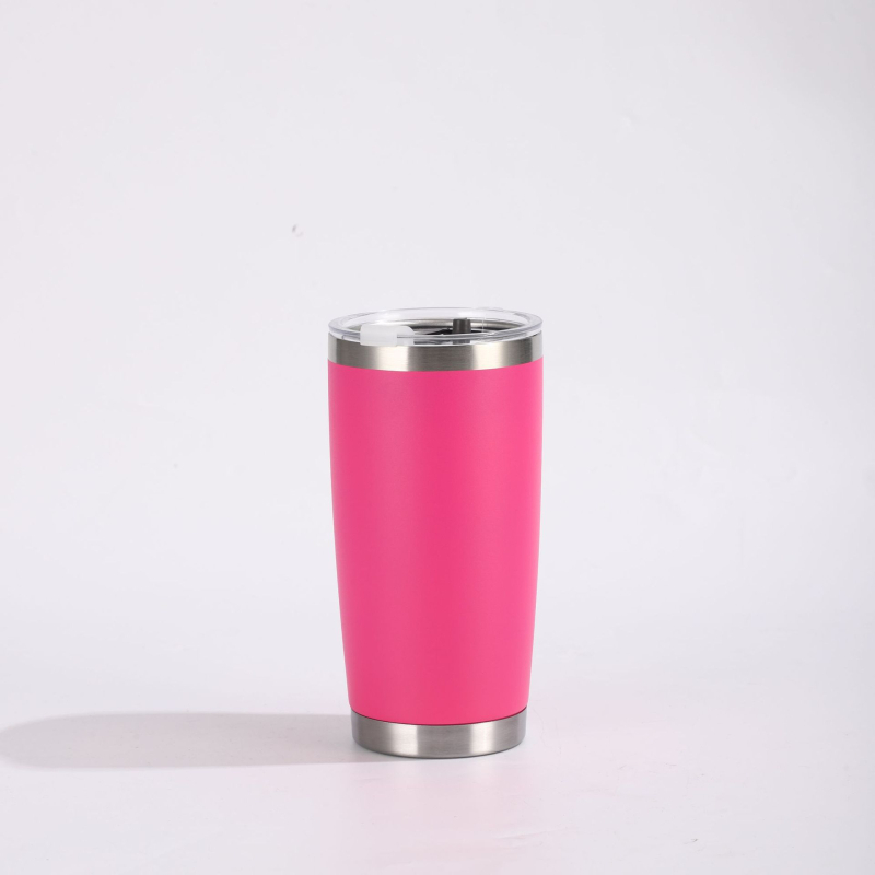 Cană pentru mașină 20oz, acoperire prin pulverizare, termos din oțel inoxidabil 304, capacitate mare, portabilă