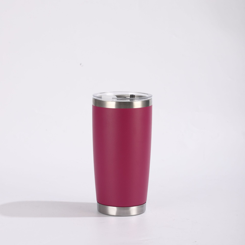 Cană pentru mașină 20oz, acoperire prin pulverizare, termos din oțel inoxidabil 304, capacitate mare, portabilă