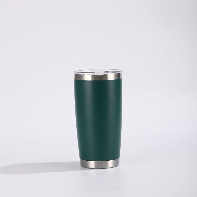 Cană pentru mașină 20oz, acoperire prin pulverizare, termos din oțel inoxidabil 304, capacitate mare, portabilă