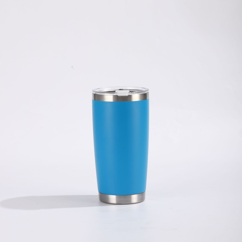 Cană pentru mașină 20oz, acoperire prin pulverizare, termos din oțel inoxidabil 304, capacitate mare, portabilă