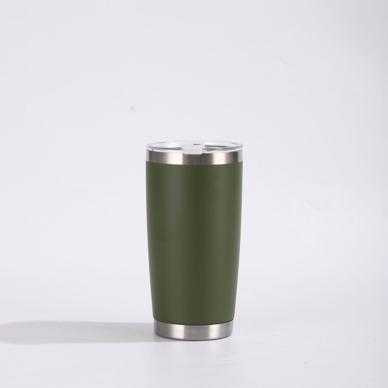 Cană pentru mașină 20oz, acoperire prin pulverizare, termos din oțel inoxidabil 304, capacitate mare, portabilă
