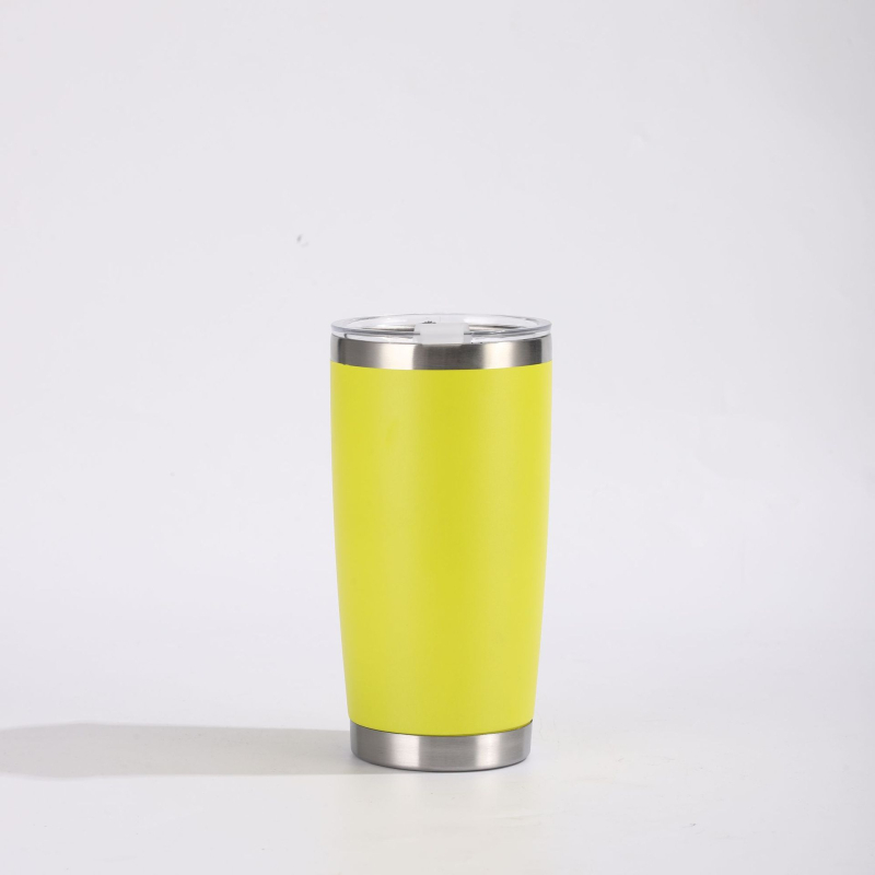 Cană pentru mașină 20oz, acoperire prin pulverizare, termos din oțel inoxidabil 304, capacitate mare, portabilă