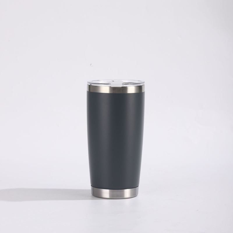 Cană pentru mașină 20oz, acoperire prin pulverizare, termos din oțel inoxidabil 304, capacitate mare, portabilă