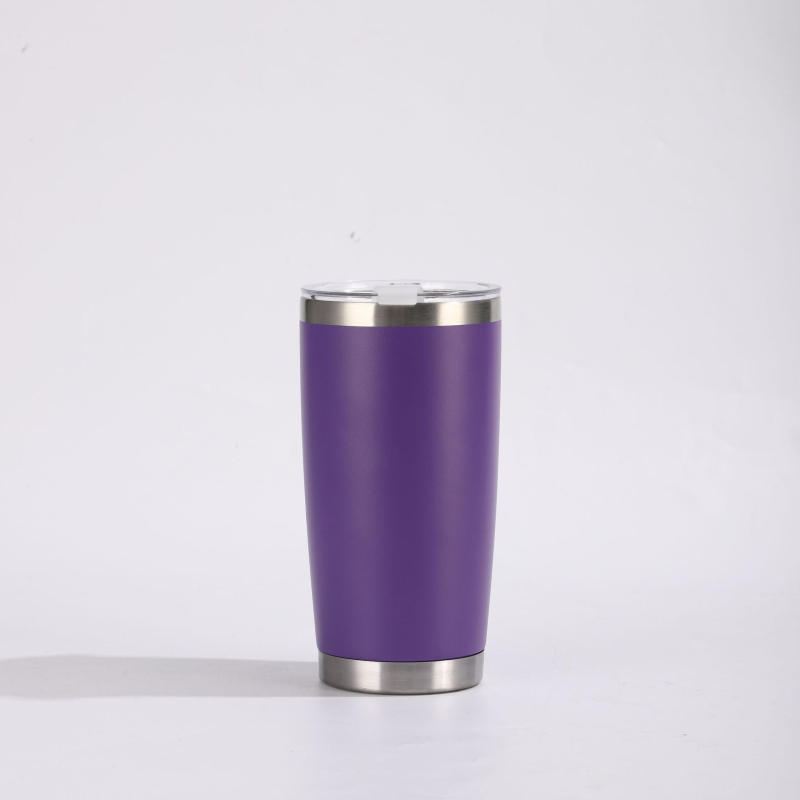 Cană pentru mașină 20oz, acoperire prin pulverizare, termos din oțel inoxidabil 304, capacitate mare, portabilă