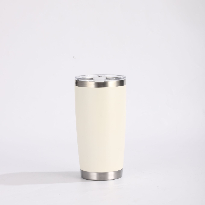 Cană pentru mașină 20oz, acoperire prin pulverizare, termos din oțel inoxidabil 304, capacitate mare, portabilă