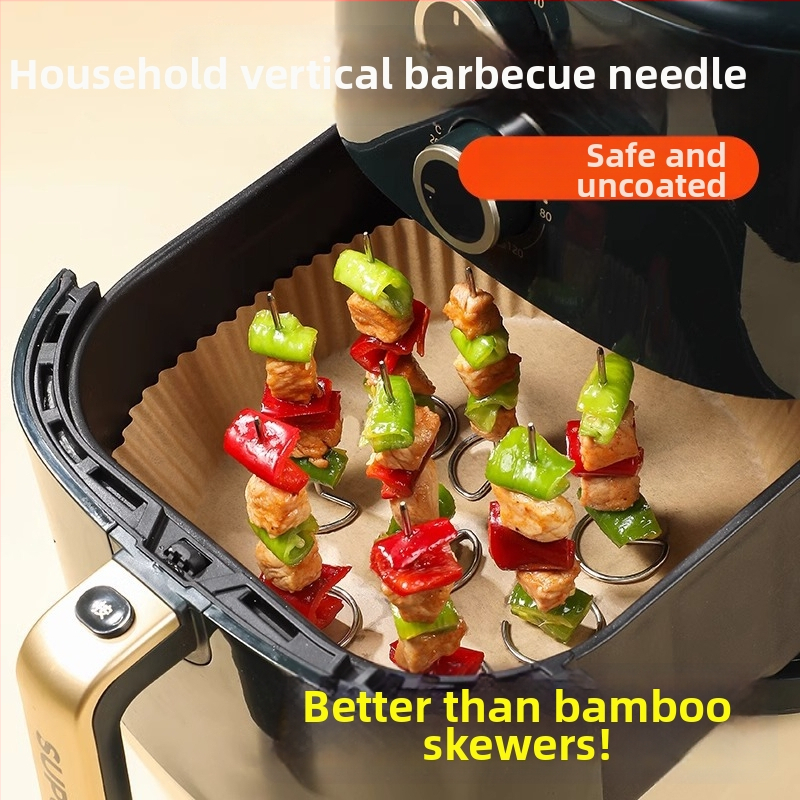 Set de 10 bețe verticale din oțel inoxidabil pentru friteuză cu aer sau cuptor, accesorii universale grătar