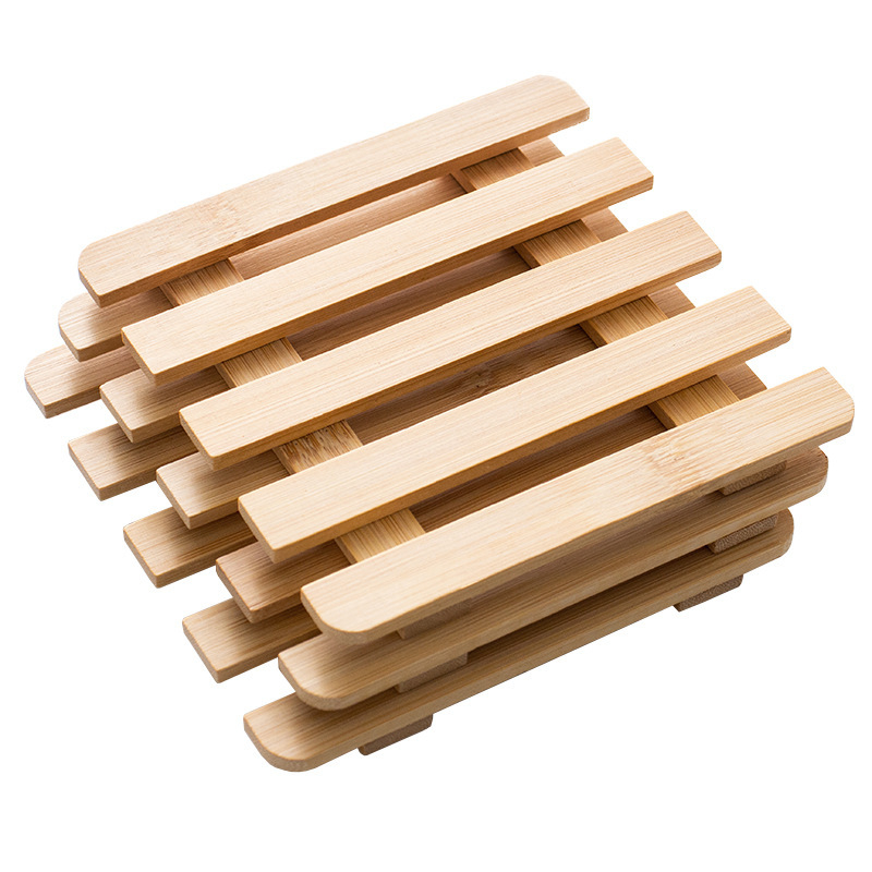 Covoraș de masă din bambus, protecție împotriva arsurilor, izolație simplă pentru farfurii și oale