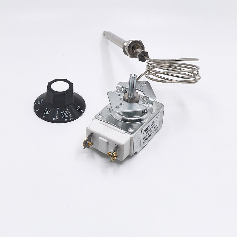 Controler de temperatură pentru friteuză, cu reglaj rotativ, 204°F/400°F, 1/4" MNPT, RX-1-36