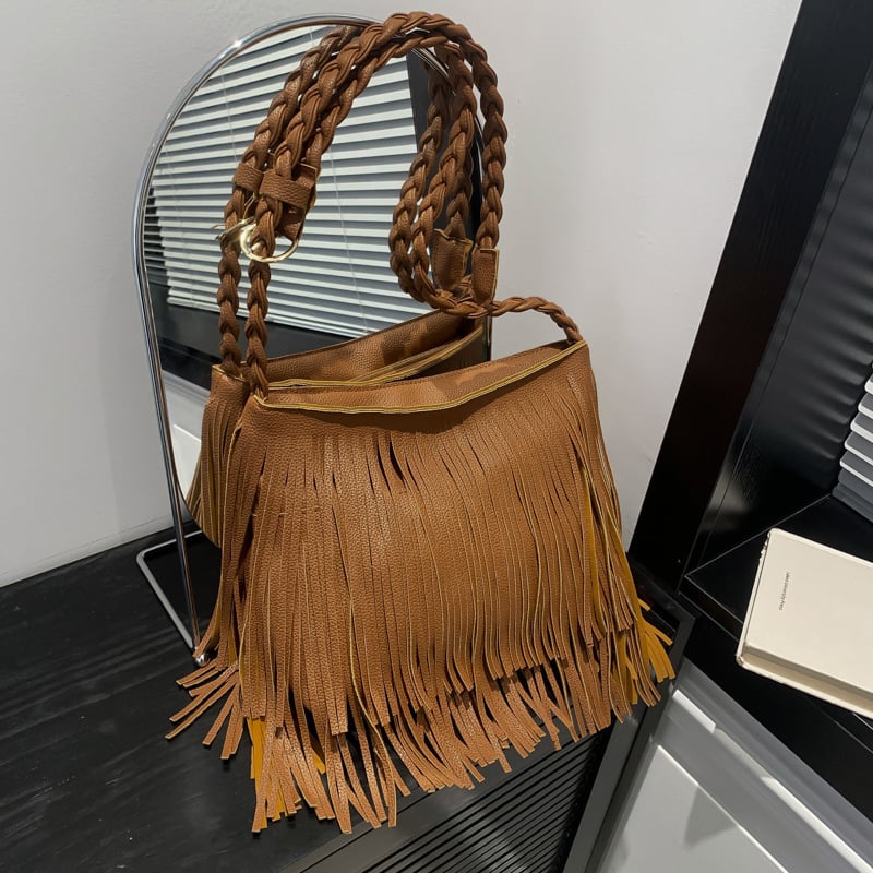 Ženska torbica s resom, jednobojna, moderna i prostrana, za svakodnevnu upotrebu – preko ramena ili crossbody