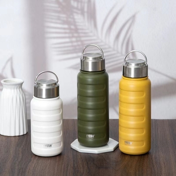 Termos din oțel inoxidabil, 1000 ml, portabil, design minimalist, unisex