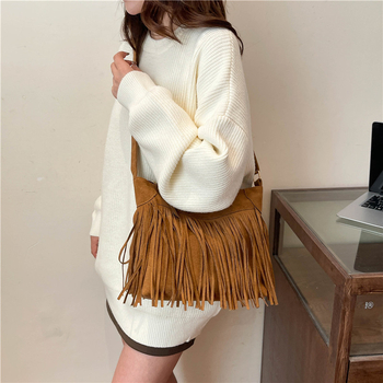 Ženska torbica u denimu, ljetna crossbody torba, boemski vintage s resicama