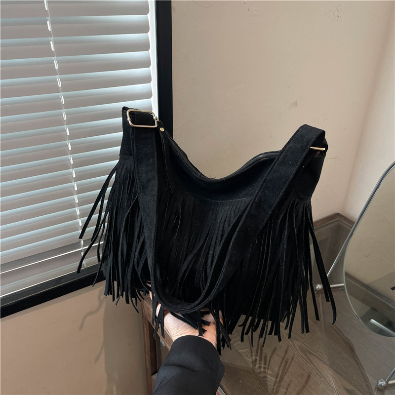 Ženska torbica u denimu, ljetna crossbody torba, boemski vintage s resicama