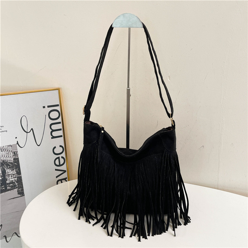 Ženska torbica u denimu, ljetna crossbody torba, boemski vintage s resicama