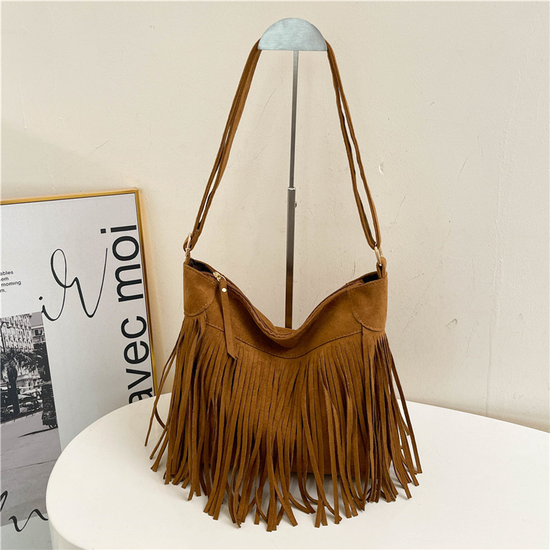 Ženska torbica u denimu, ljetna crossbody torba, boemski vintage s resicama