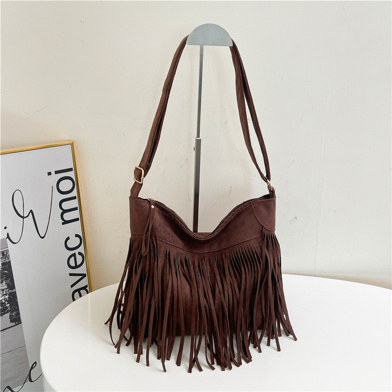 Ženska torbica u denimu, ljetna crossbody torba, boemski vintage s resicama