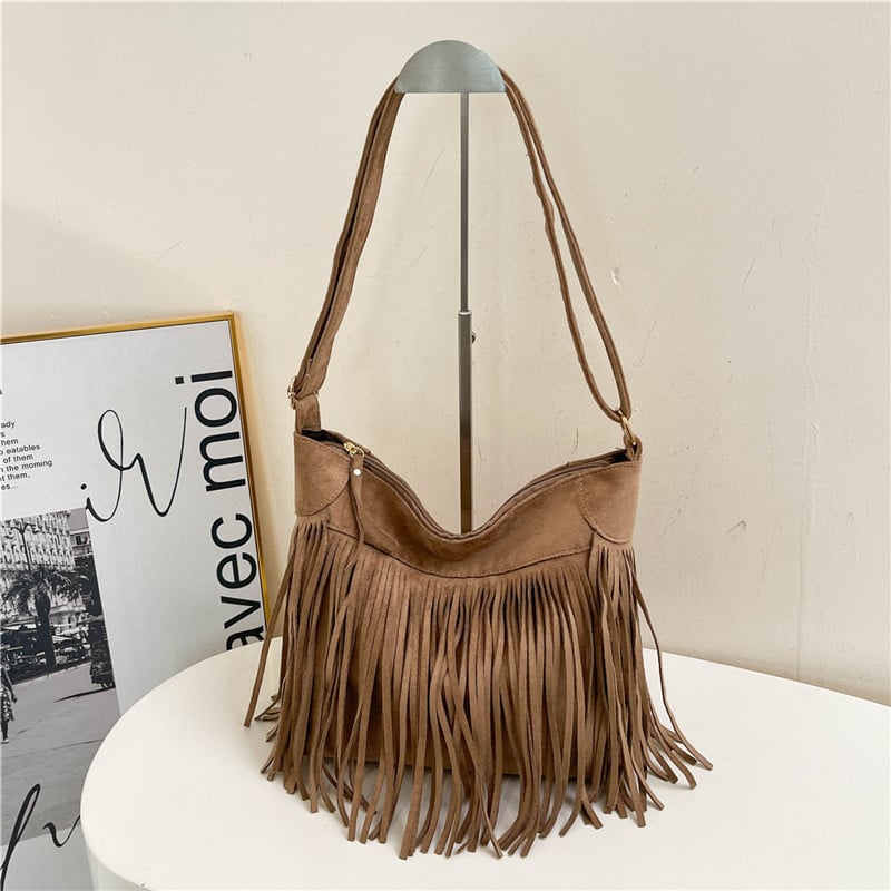 Ženska torbica u denimu, ljetna crossbody torba, boemski vintage s resicama