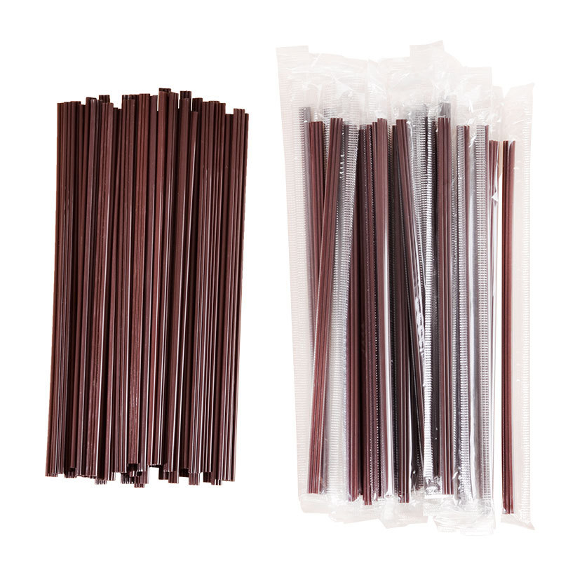 Jednokratna plastična mješalica za kavu, ravna cijev, pojedinačno pakirana, plastika, s tri otvora